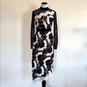 Self Portrait Asymmetrical Midi Dress
